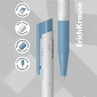 Ручка шариковая автоматическая ErichKrause Frozen Beauty Matic&Grip, узел 0.7 мм, чернила синие, резиновый держатель, тонкое письмо, корпус Soft Touch