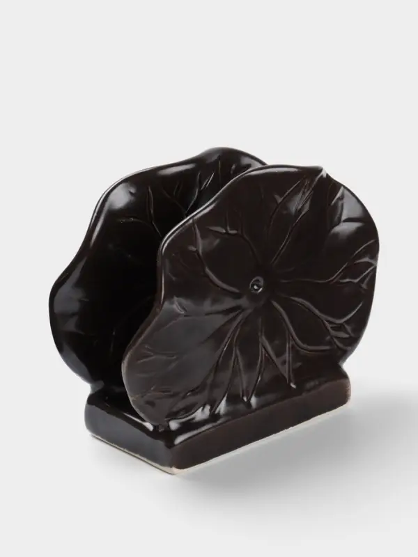 Салфетница &laquo;Цветок&raquo;, 12&times;5&times;10 см, керамика, коричневая