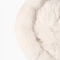Лежанка для собак и кошек, длинный мех, 80&times;80&times;25 см, молочная