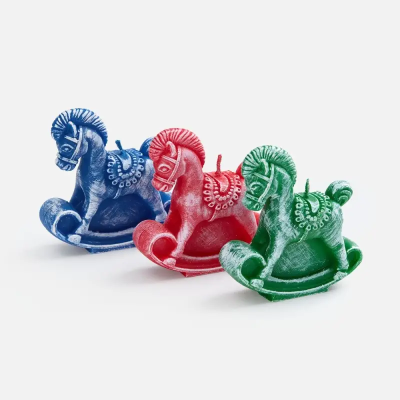 Свеча фигурная «Лошадка-качалка», зеленая Свеча фигурная «Лошадка-качалка», зеленая