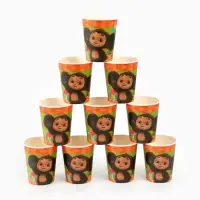 Посуда одноразовая бумажная для праздника, на 10 персон, стакан, тарелка, скатерть, Чебурашка