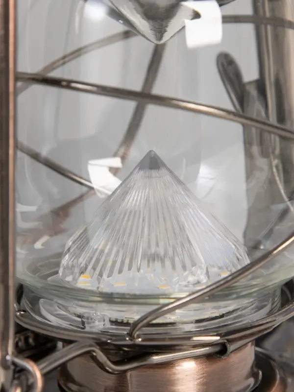 Ночник декоративный LED, аккум 5800mAh 3,7V "Фонарь" регулятор яркости бронза 11,5х16х24 см   109144