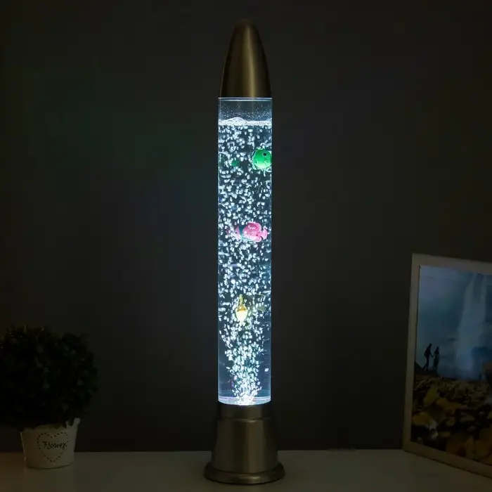 Лава - лампа RISALUX «Ракета-аквариум», подсветка, RGB, от сети 220 В, серебристая, 10×10×70 см Лава - лампа RISALUX «Ракета-аквариум», подсветка, RGB, от сети 220 В, серебристая, 10×10×70 см