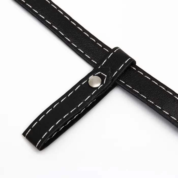 Намордник из прессованной кожи регулируемый, 4 (длина по носу 8.8 см, обхват морды 29-35 см), чёрный