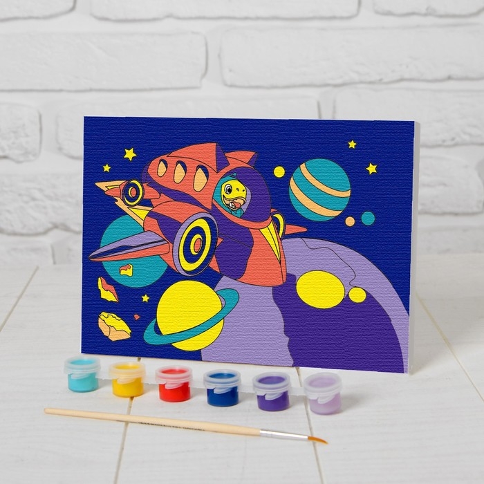 Картина по номерам для детей «Космические приключения», 21 х 15 см Картина по номерам для детей «Космические приключения», 21 х 15 см