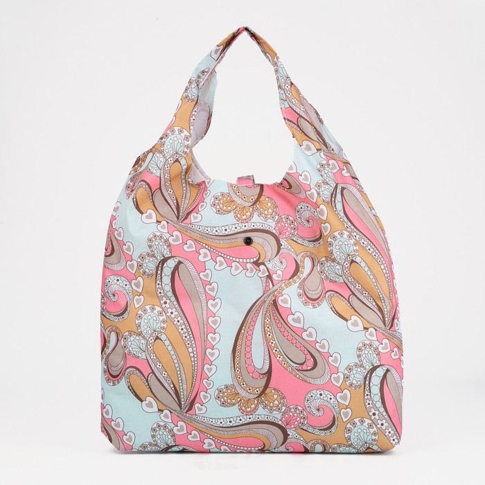 Сумка хозяйственная на кнопке, складная, цвет розовый Сумка хозяйственная на кнопке, складная, цвет розовый