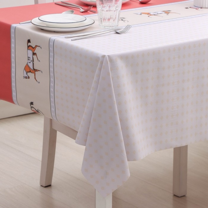 Клеёнка на стол «Скачки», на тканевой основе, рулон 20 метров, ширина 137 см Клеёнка на стол «Скачки», на тканевой основе, рулон 20 метров, ширина 137 см
