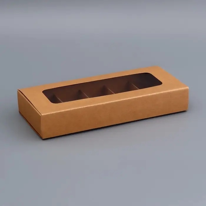 Коробка для 10 конфет, крафт, 9.8×22×3.5 см Коробка для 10 конфет, крафт, 9.8×22×3.5 см