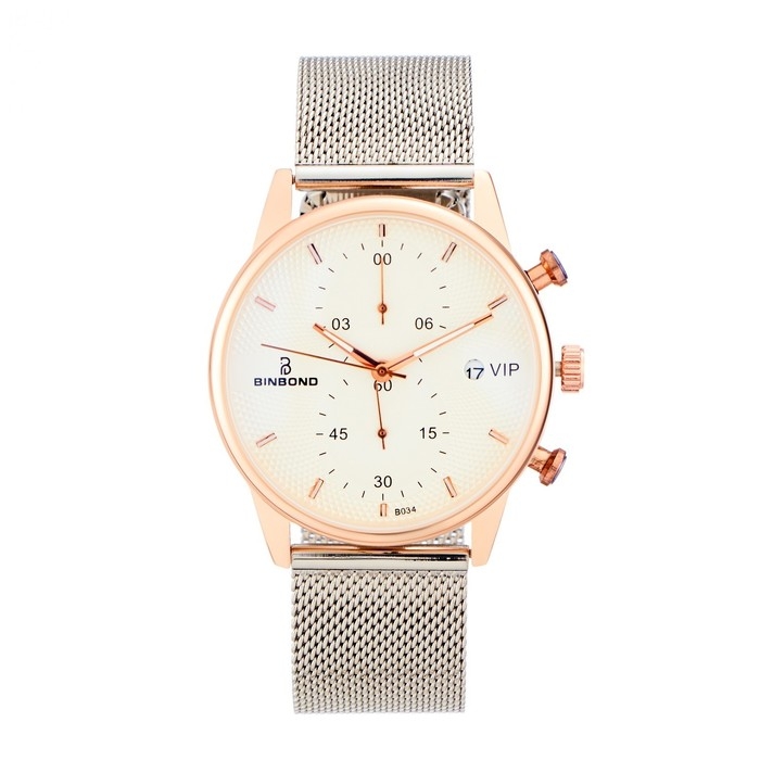 Часы наручные кварцевые женские, с календарем, d-4.2 см, ремешок l-26 см, 3 АТМ Часы наручные кварцевые женские, с календарем, d-4.2 см, ремешок l-26 см, 3 АТМ