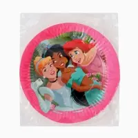 Тарелка одноразовая бумажная 18 см, набор 10 шт., Принцессы