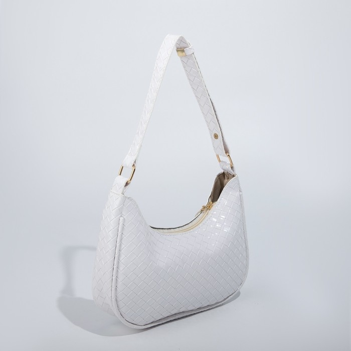 Сумка-багет на молнии, цвет белый Сумка-багет на молнии, цвет белый