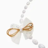 Бусы детские Выбражулька «Бант», граненые бусины, 40 см, цвет белый Бусы детские Выбражулька «Бант», граненые бусины, 40 см, цвет белый