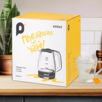 Чайник электрический стеклянный КТ-6632 - 1.7 л