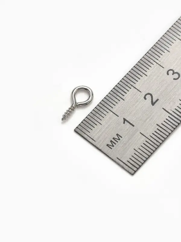 Штифт винтовой для кулона СМ-936, (набор 10 шт.) 1.4&times;0.7&times;0.15 см, цвет серебро