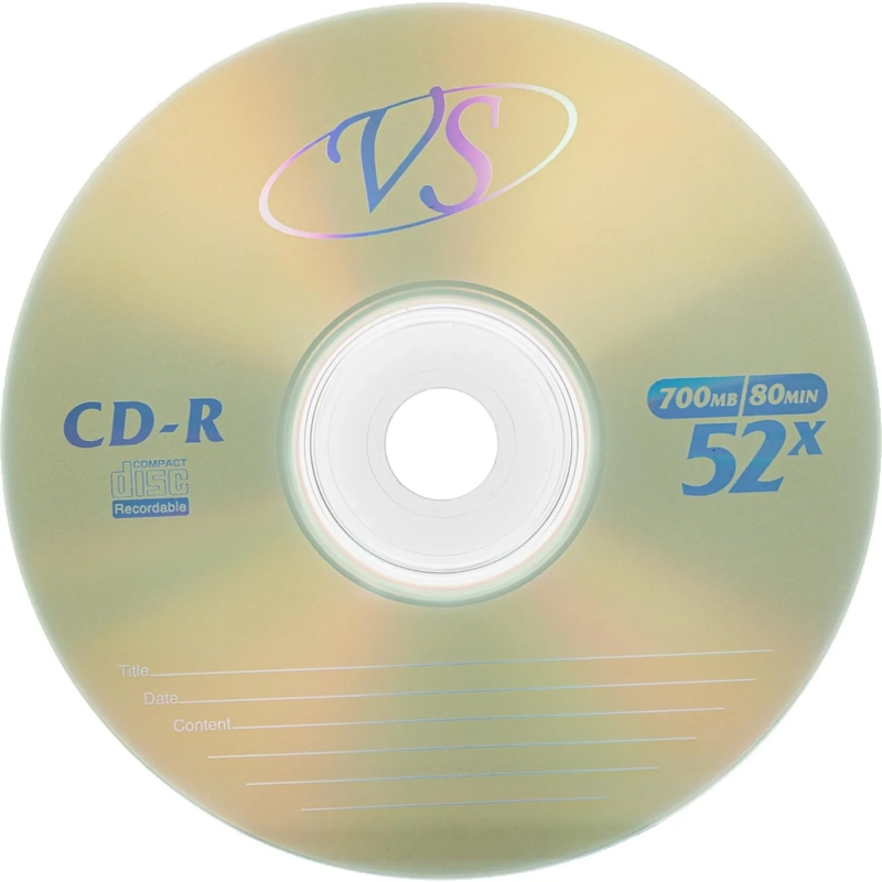 Носители информации CD-R, 52x, VS, Slim/5, VSCDRSL501