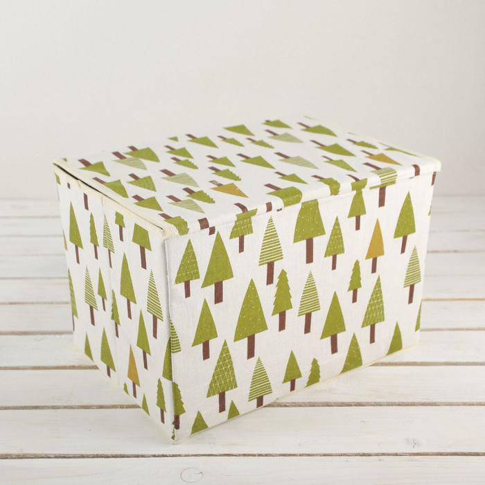 Короб стеллажный для хранения с крышкой «Ёлки», 37×26×24 см Короб стеллажный для хранения с крышкой «Ёлки», 37×26×24 см