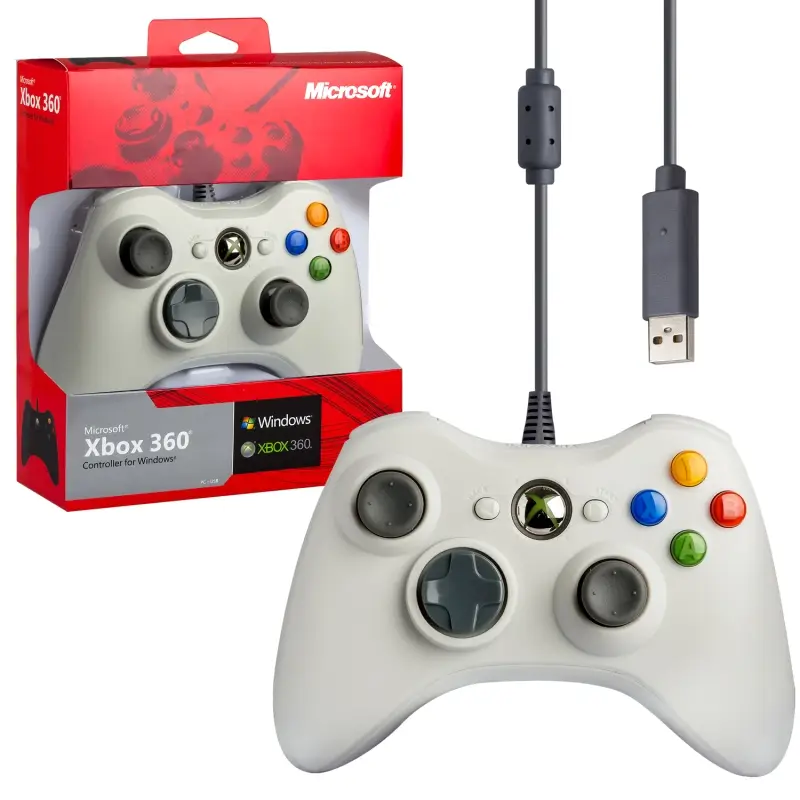 Джойстик XBOX 360 Wired Controller (проводной) белый (50шт/кор)