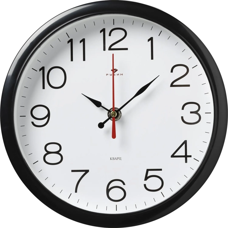 Часы настенные круг d=22см, корпус черный Классика арт.2222-328