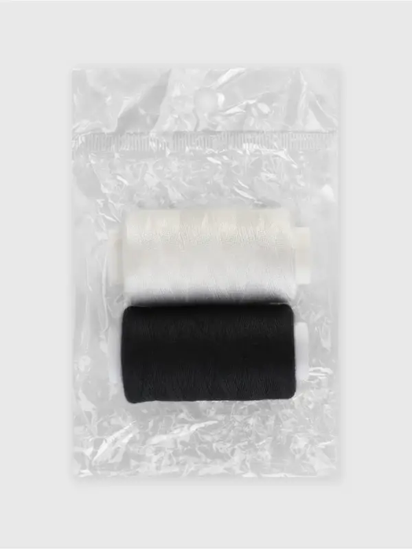 Набор ниток 40/2, 2 шт., 350 м, чёрный, белый Набор ниток 40/2, 2 шт., 350 м, чёрный, белый