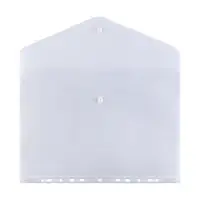 Папка-конверт на кнопке А4, 180 мкм, Calligrata Office, прозрачная, перфорация по длинной стороне, бесцветная