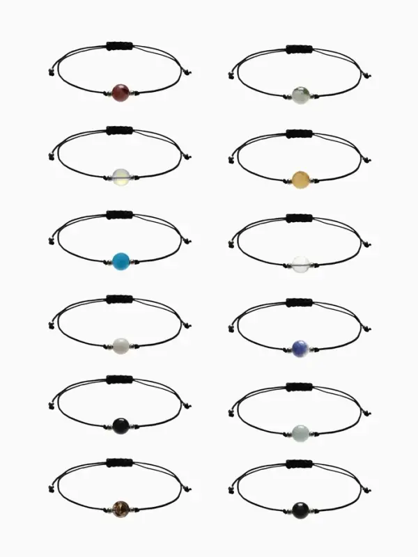 Браслет-оберег «Нить судьбы» шар №8 (неделимая фасовка 12 шт., цена за шт.), цветной в золоте Браслет-оберег «Нить судьбы» шар №8 (неделимая фасовка 12 шт., цена за шт.), цветной в золоте