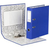 Папка-регистратор 75мм Attache А4, синияя РР/бумага, без мет. уголка