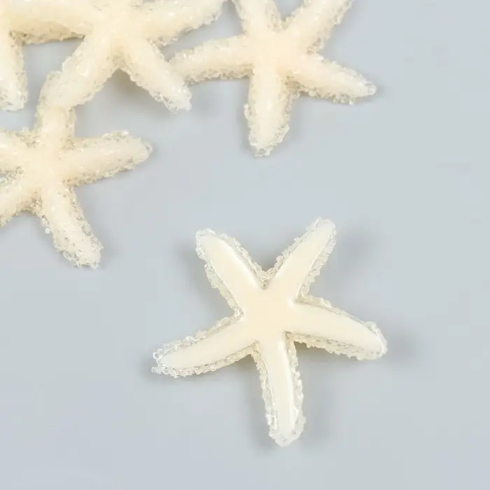 Декор для творчества пластик "Жёлтая морская звезда" сахарная 3,8х0,5х3,8 см