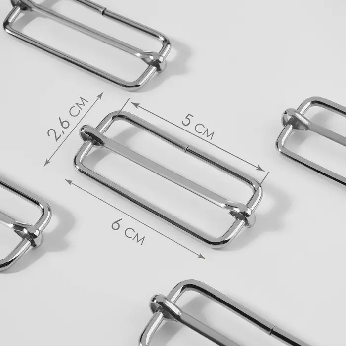 Пряжка регулирующая, вн. ширина=50 мм, s=5 мм, 5 шт., цвет серебряный Пряжка регулирующая, вн. ширина=50 мм, s=5 мм, 5 шт., цвет серебряный