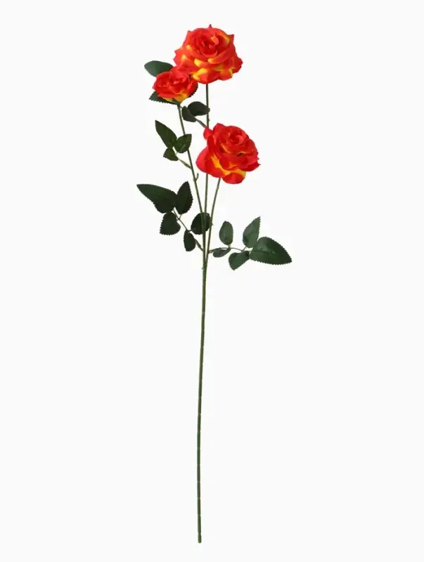 Цветы искусственные &laquo;Роза тройная&raquo;, 6&times;61 см, оранжевые