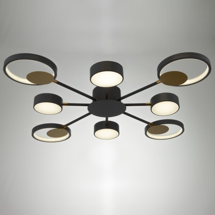 Люстра с ПДУ 2301/8GR LED 160Вт 3000-6000К серый 93х93х8 см BayerLux