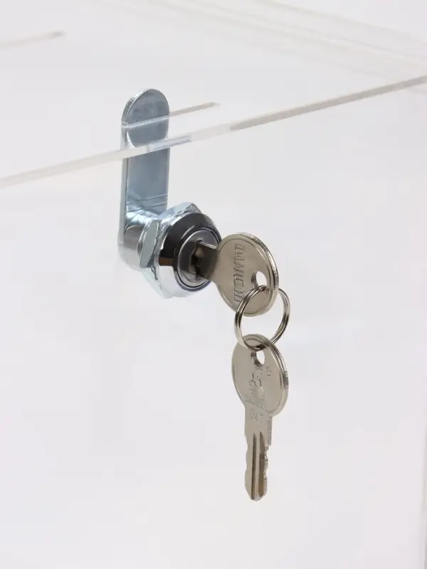 Ящик для сбора денег с врезным замком, отверстие 100&times;4 мм, оргстекло 2 мм, 20&times;20&times;20 см