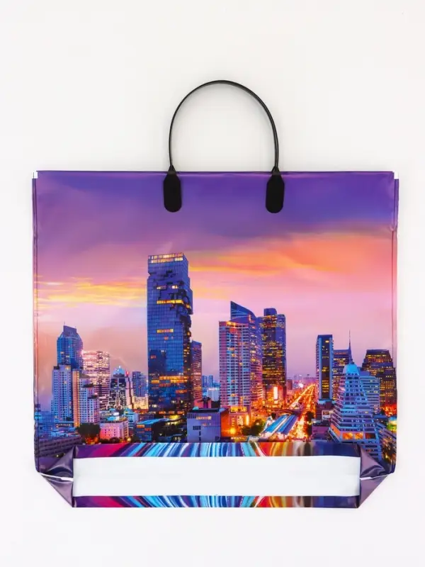 Пакет &laquo;Пульс города&raquo;, полиэтиленовый с пластиковой ручкой, 37&times;34 см, 80 мкм