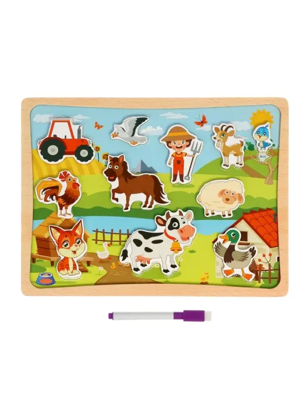 Пазлы для малышей Пазлы для малышей "Ферма" цветные липучки