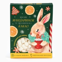 Подарочный набор новогодний «Время мандаринок»: маршмеллоу, вкус: пломбир 50 г., леденец, вкус: клубника, 15 г.