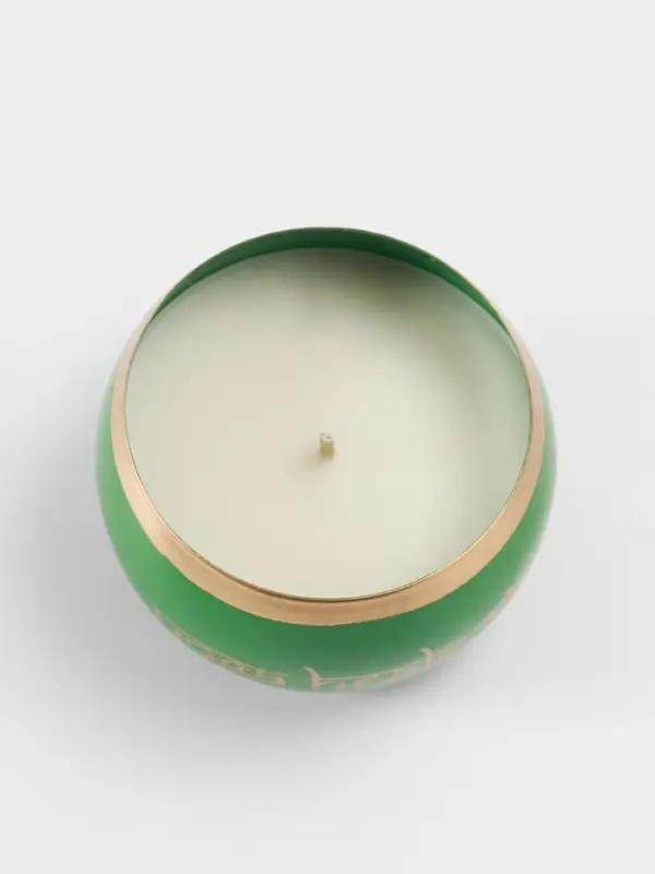 Свеча в чаше Yoga heal the soul, 200 г, 8.5&times;7 см, соевый воск, зелёная