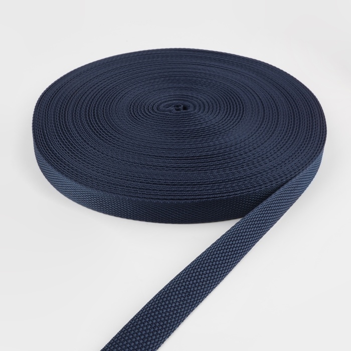 Стропа ременная, 20 мм, 50 ± 1 м, плотность 8,2 гр/м, цвет тёмно-синий №30 Стропа ременная, 20 мм, 50 ± 1 м, плотность 8,2 гр/м, цвет тёмно-синий №30