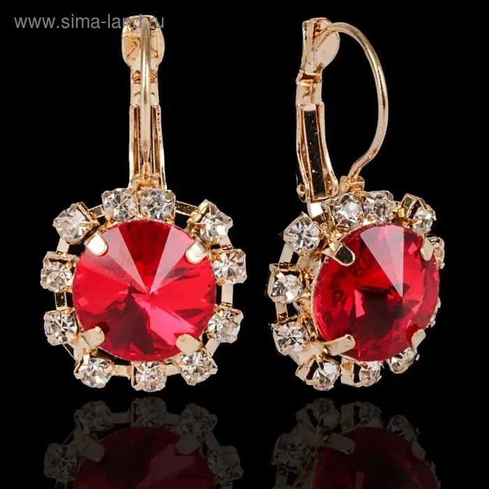 Серьги со стразами «Круг» вечеринка, крупный, миксы Серьги со стразами «Круг» вечеринка, крупный, миксы