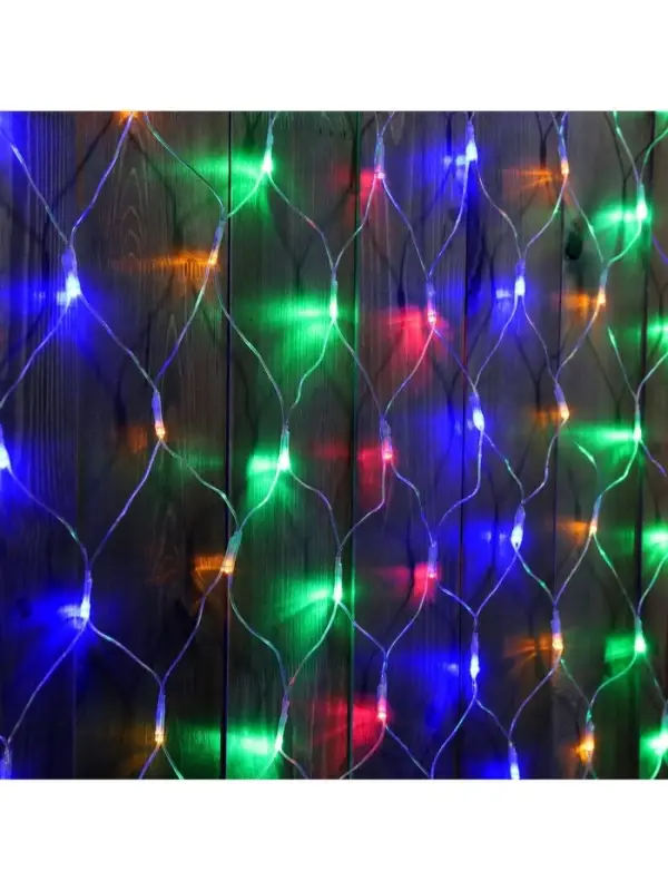 Гирлянда &laquo;Сеть&raquo; 2&times;3 м, IP44, УМС, прозрачная нить, 384 LED, свечение мульти, 220 В