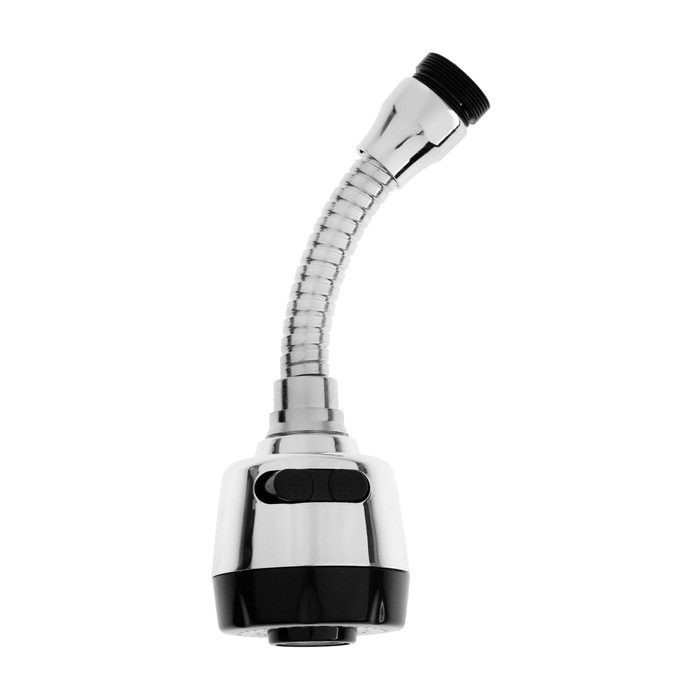 Аэратор ZEIN, регулировка потока, на гибком шланге, 150 мм, 2 режима, пластик, хром/черный Аэратор ZEIN, регулировка потока, на гибком шланге, 150 мм, 2 режима, пластик, хром/черный