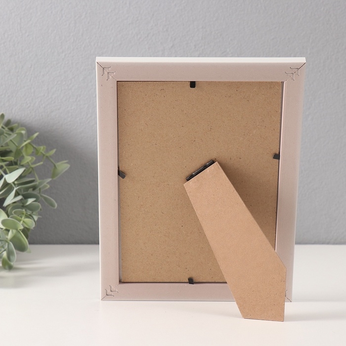 Фоторамка пластик 13х18 см Фоторамка пластик 13х18 см "Полосатая текстура" олива, белая 1,2х16х21 см