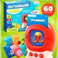 Обучающий набор с карточками, русская озвучка, 60 карточек, красный ZABIAKA