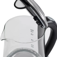Чайник HYK-G8406 1.7л. 2200Вт прозрачный черный