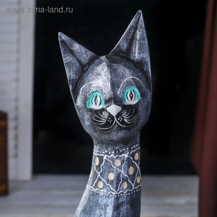 Сувенир дерево Сувенир дерево "Кошка металик с узором" 8х14х50 см