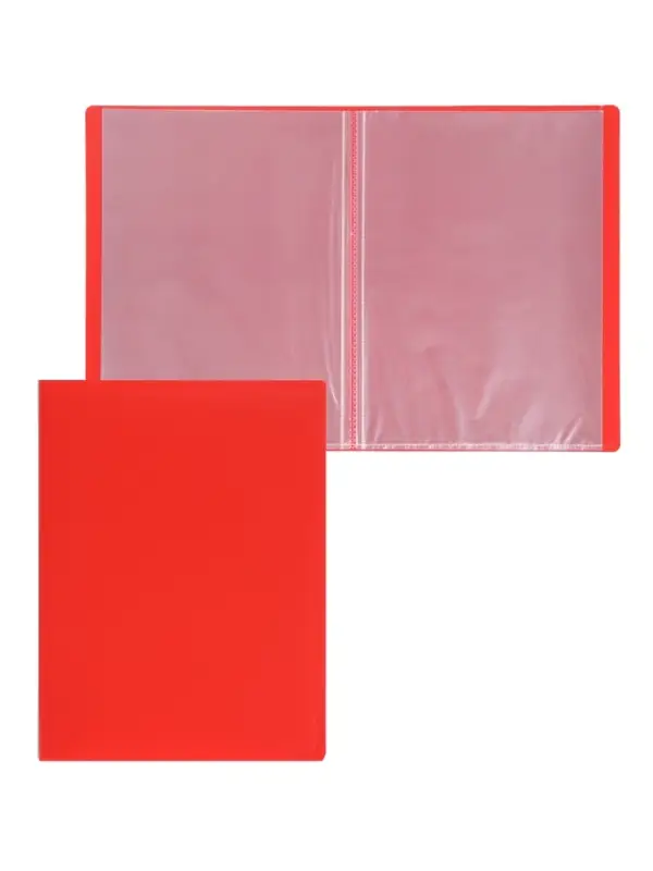 Папка с 20 вкладышами А4, 500 мкм, Calligrata, текстура &laquo;песок&raquo;, красная
