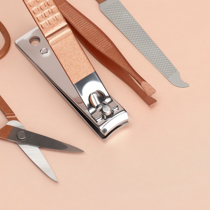 Набор маникюрный, 4 предмета, в футляре, цвет розовый Набор маникюрный, 4 предмета, в футляре, цвет розовый