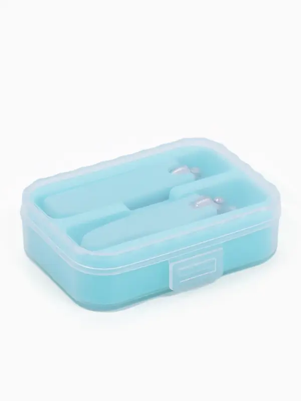 Кусачки книпсер, набор, 2 предмета, в футляре, бирюзовые, серебристые