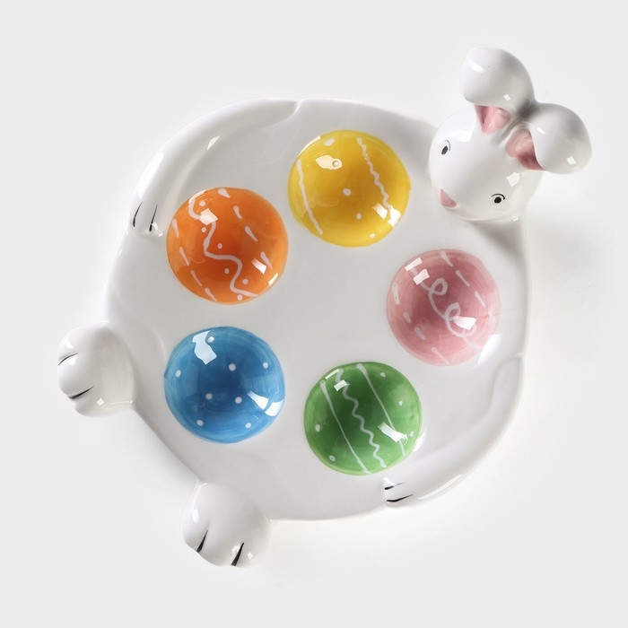 Подставка для яиц 5 ячеек Доляна «Зайка», 19,5×16,2×10 см ㅤ Подставка для яиц 5 ячеек Доляна «Зайка», 19,5×16,2×10 см ㅤ