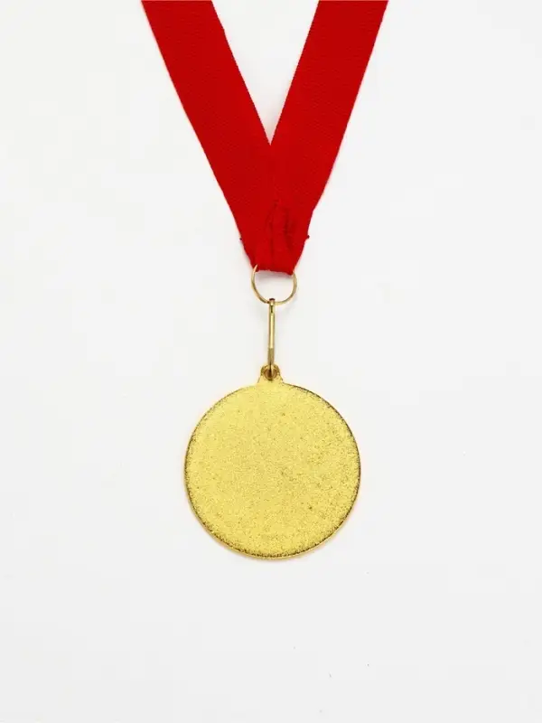 Медаль с уф-печатью "С юбилеем", диам. 5 см. Цвет зол. С лентой