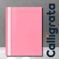 Папка-скоросшиватель Calligrata, А4, 120 мкм, розовая, прозрачный верх