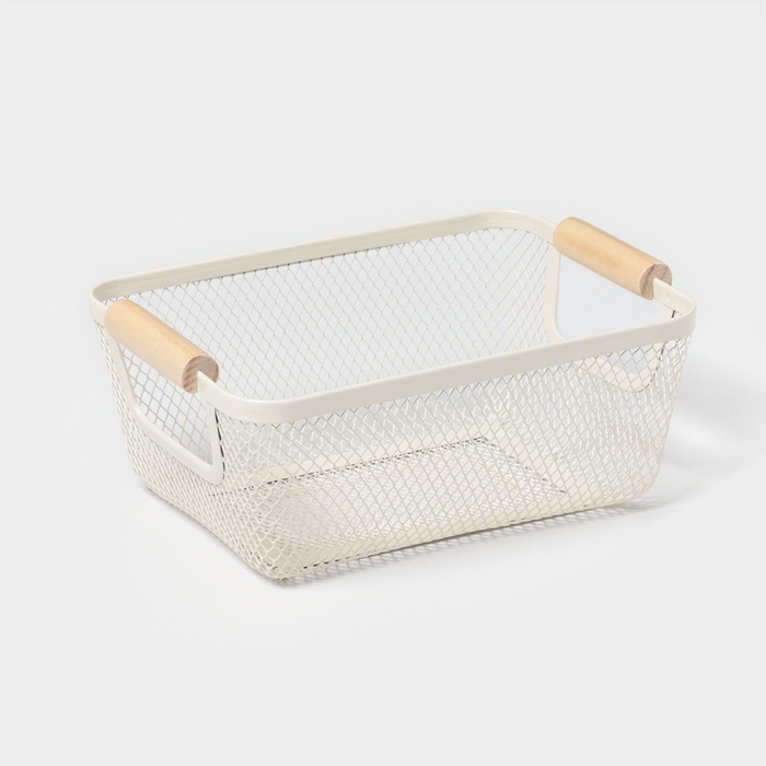 Корзинка универсальная прямоугольная "Мини", 25х17х10,5 см, цвет бежевый